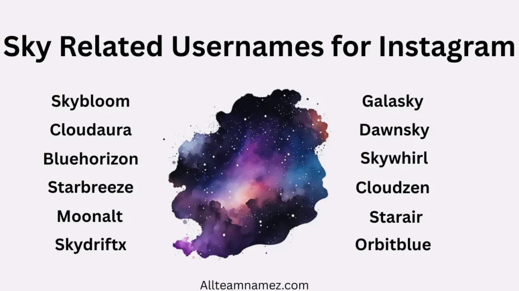 Sky Related Usernames for Instagram