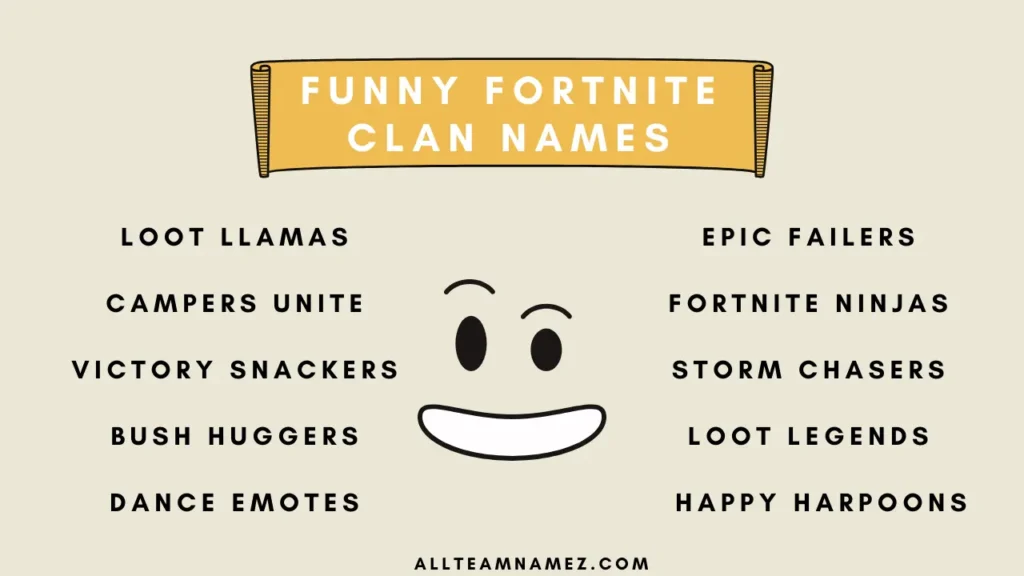 Funny Fortnite Clan Names