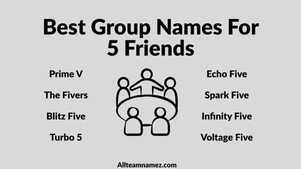 Best Group Names For 5 Friends