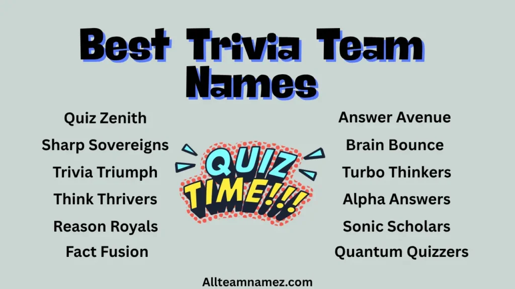 Best Trivia Team Names