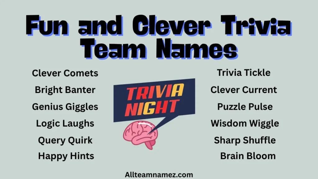 Fun and Clever Trivia Team Names