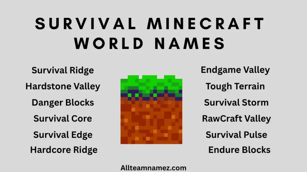 Survival Minecraft World Names