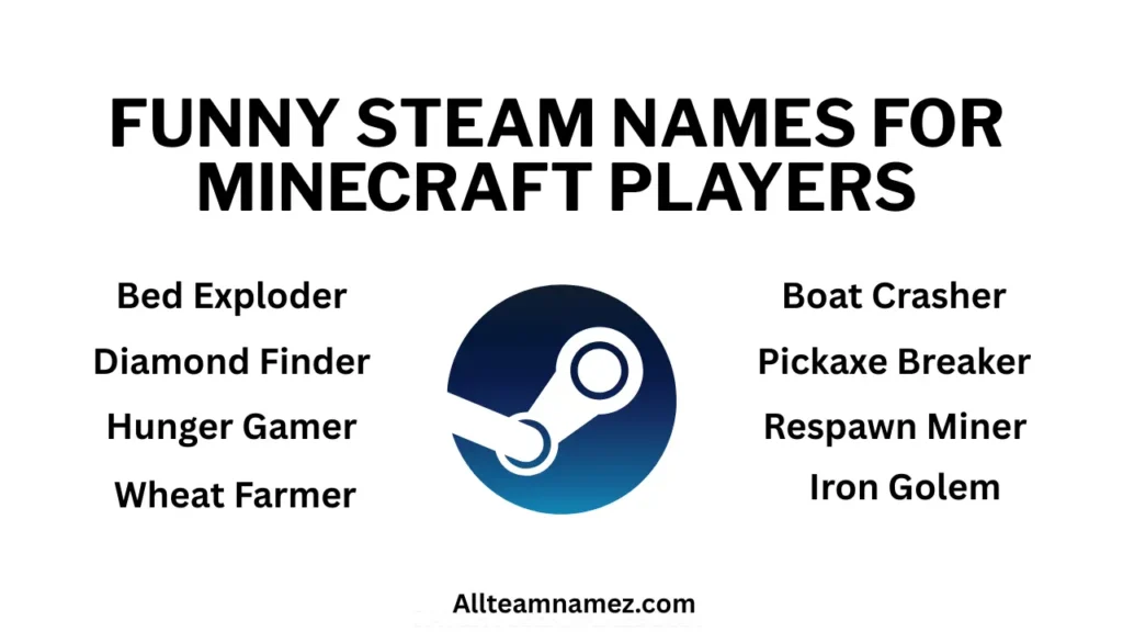 Funny Steam Names for Minecraft Players
