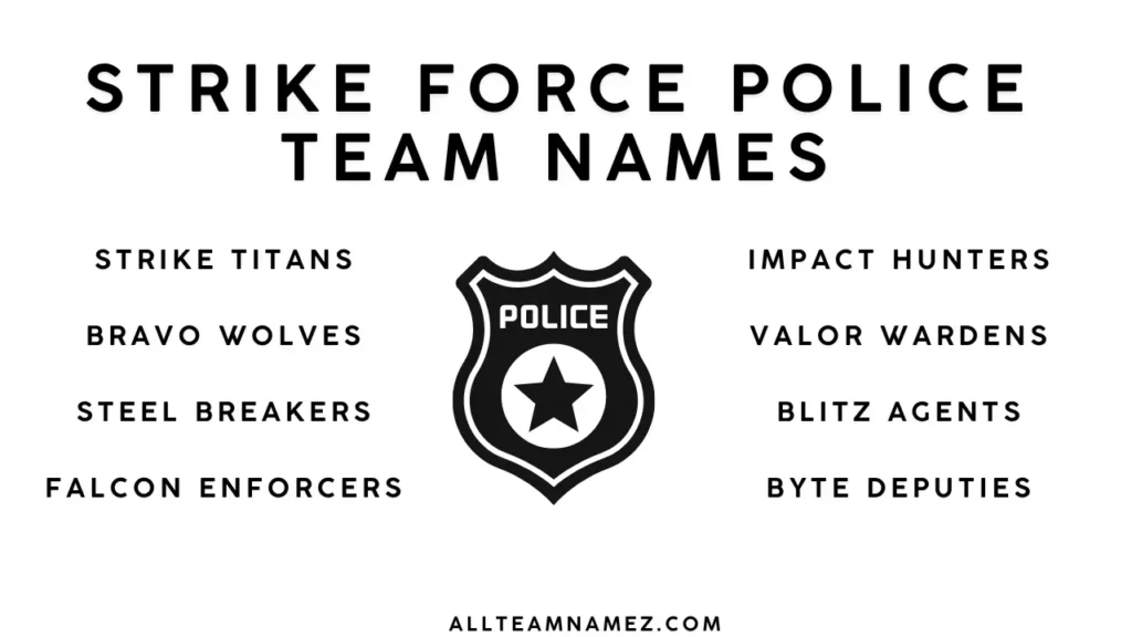 Strike Force Police Team Names