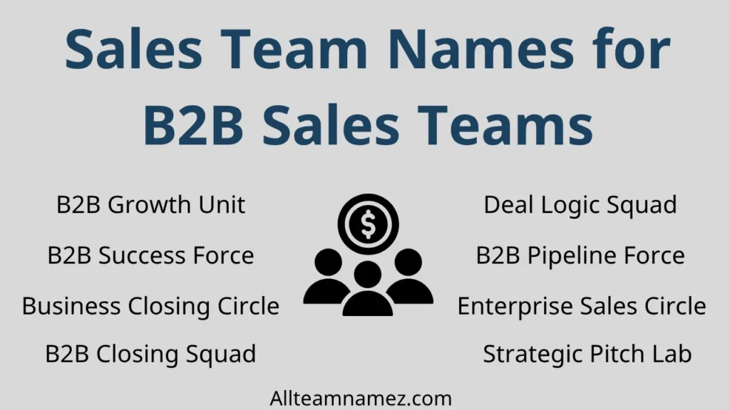 Sales Team Name ideas for B2B Sales Teams